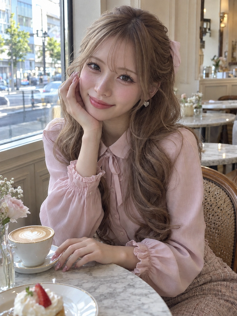 不採用にした背景ぼけの初回編集。窓外は見やすくなったが、顔と室内が大きく暗くなっている