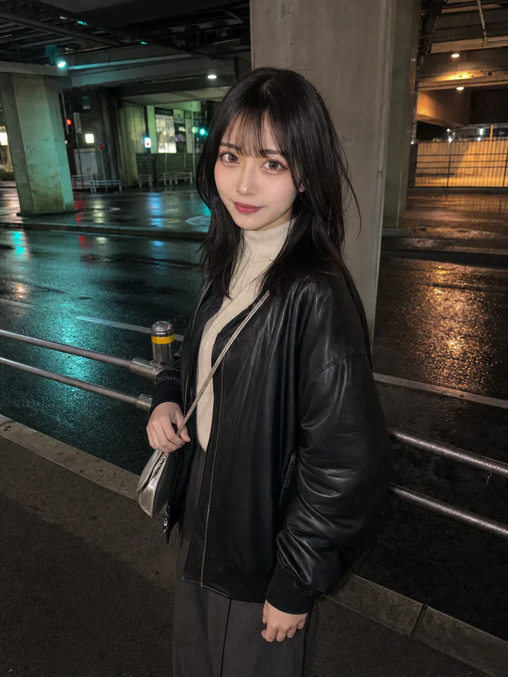 「飲み会の途中、ふとした笑顔」の生成時に使用した参考画像
