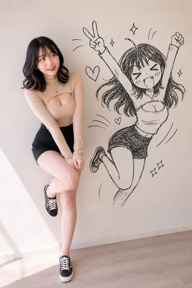Xでバズってるやつ。架空の成人キャラクター「早瀬 かれん」のポートレート